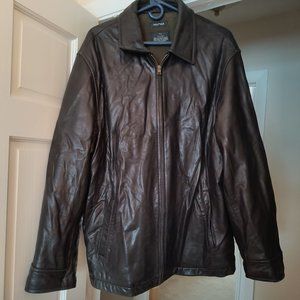 Nautica Men's Black Leather Jacket - Size XL